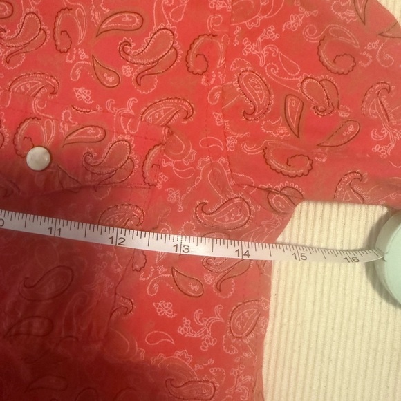 Rafter C Paisley Kids Red Button Down Cowboy Western Shirt Medium - Picture 4 of 8